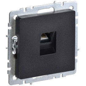 IEK BRITE BASE Черный Розетка комп RJ45 кат.5E РК10-БрЧ