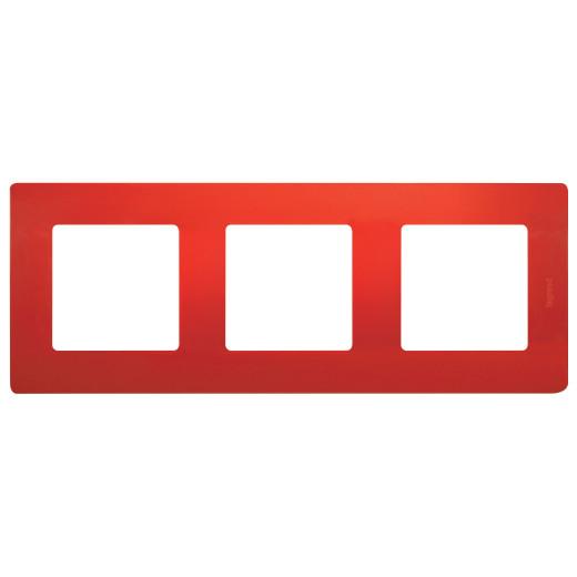 Рамка 3 поста - Legrand Etika - красный