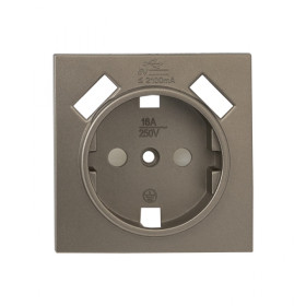 EKF PROxima Валенсия лицевая панель розетки 1-местной с/з 16А кашемир с защ. штор. с 2 USB 2,1А.