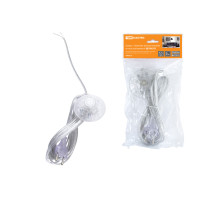 TDM Шнур с ножным выключателем и плоской вилкой ШУН01В ШВВП 2х0,75мм2 3,5м. прозрачный