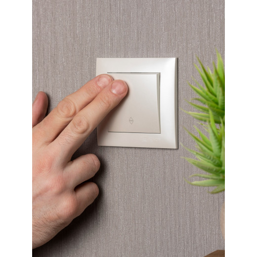 Валенсия лицевая панель выключателя проходного 1-кл. 10А жемчуг EKF PROxima