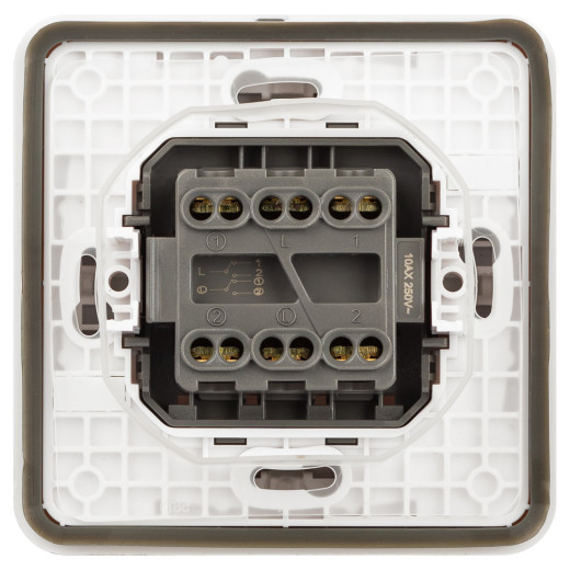 Переключатель ЭРА Эксперт 11-1526-01 двойной IP55 10АХ-250В СУ белый