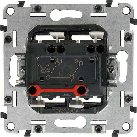 Valena IN'MATIC.Выключатель двухклавишный 10А 250В.Безвинтовые зажимы
