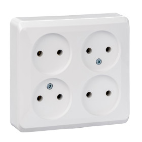 Systeme Electric Этюд наруж Бел Розетка 4-ая б/з без шторок