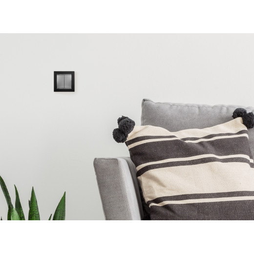 Выключатель двухклавишный - Legrand Valena - 10А 250В схема 5 безвинтовые зажимы - алюминий