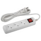 Удлинитель электрический ЭРА  U-3s-3m-2x1 без заземления c выключателем 3 розетки 3м ПВС 2x1мм2 10А
