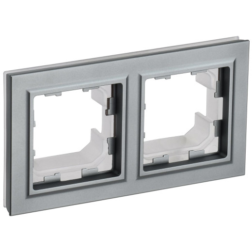 BRITE Рамка 2-мест. IP44 РУ-2-БрС-44 сталь IEK