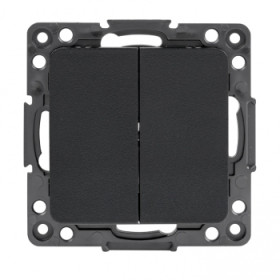 EKF PROxima Стокгольм Черный Выключатель проходной 2-кл, 10А.