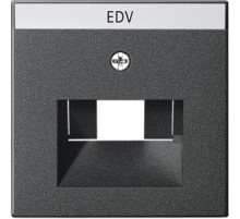 Gira S-55 Антрацит Накладка розетки UAE для подкл. средств связи с полем для надписи