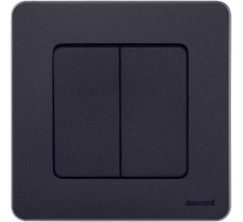 Legrand/Daccord INSPIRIA Антрацит Выключатель двухклавишный 10 AX - 250 В.
