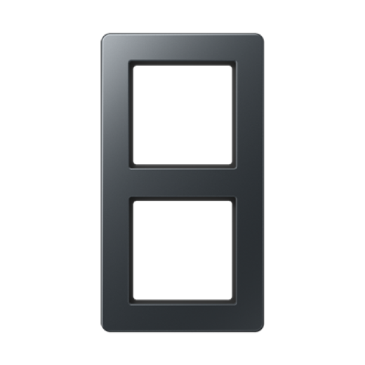 Рамка для вертикальной и горизонтальной установки, 2 поста, термопласт, матовый антрацит, A FLOW