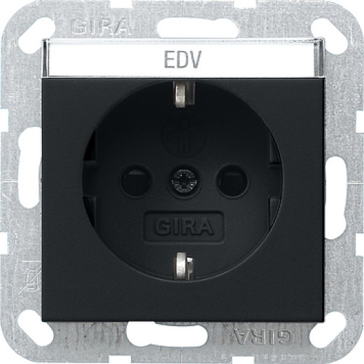 Розетка с з/к, защитой от детей и полем для надписи