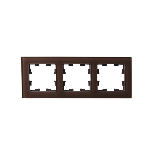 BRITE Рамка 3-мест. РУ-3-2-БрТБ стекло бр. IEK