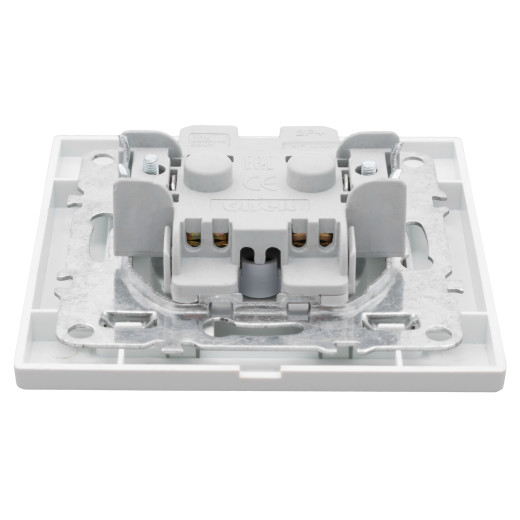 Минск Розетка 1-местная СП без заземления, 10 А, с защ.штор., белая EKF Basic