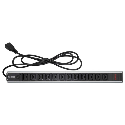 Блок распределения питания (PDU) 0U 16A с индикацией, Вых:12 х C19, Вх:С20