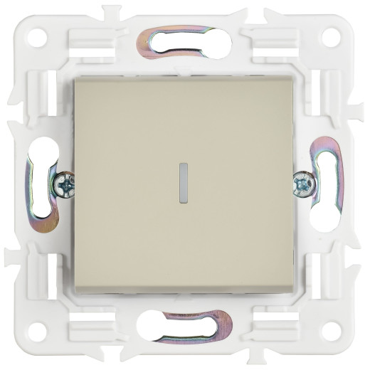 SKANDY Выключ. 1-кл. прох. с инд. 10А SK-V08B беж. IEK