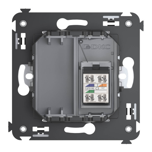 Телефонная розетка RJ-12 в стену одинарная, Avanti, закаленная сталь