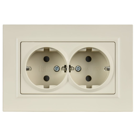 BRITE Роз. 2-я с з/к/ш пл 16А в сб. РСшПл12-3-БрКр беж. IEK