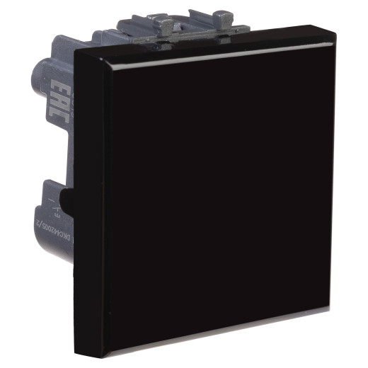 Кнопка одноклавишная модульная, Avanti, черный квадрат, 2 модуля