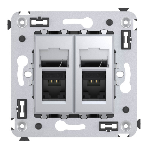 Компьютерная розетка RJ-45 в стену, кат.5e двойная, 