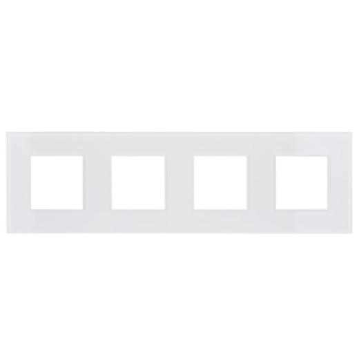 SKANDY Рамка 4-мест. SK-F24W стекло арк. бел. IEK