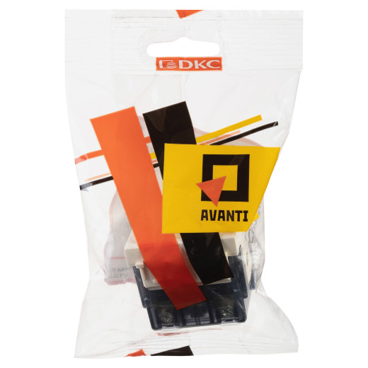 Розетка модульная, 2P+E, с з/ш, Avanti, ванильная дымка, 2 модуля