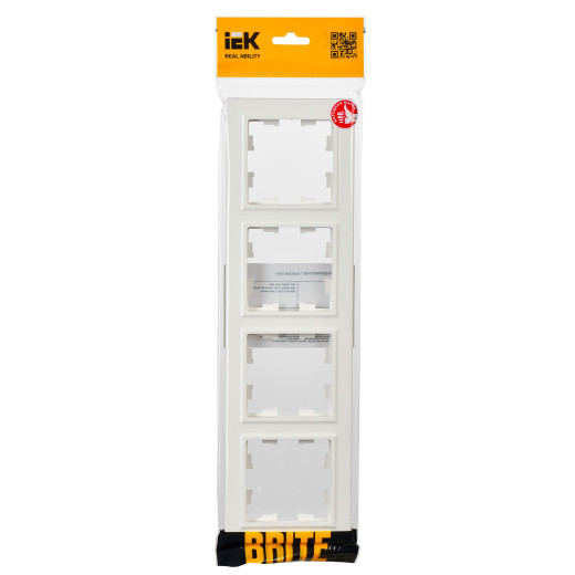 BRITE Рамка 4-мест. РУ-4-БрБ бел. IEK