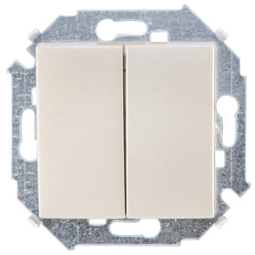 Simon 15 Шампань Переключатель 2-клавишный, 16А, 250В, винт.зажим