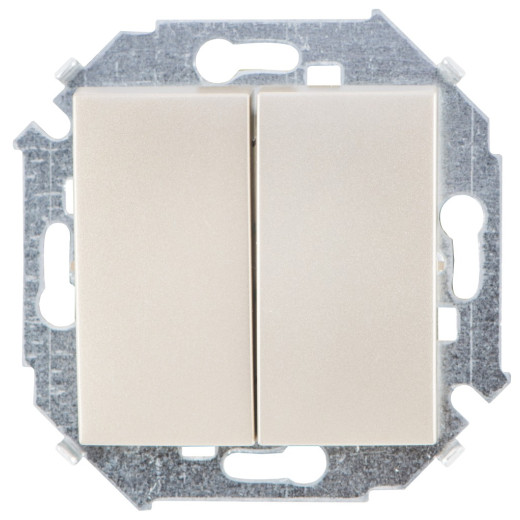 Simon 15 Шампань Выключатель 2-кл проходной (переключатель), 16А, 250В, винт.заж.