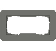 Gira E3 Темно-серый/Белый Рамка 2-ая без перегородки