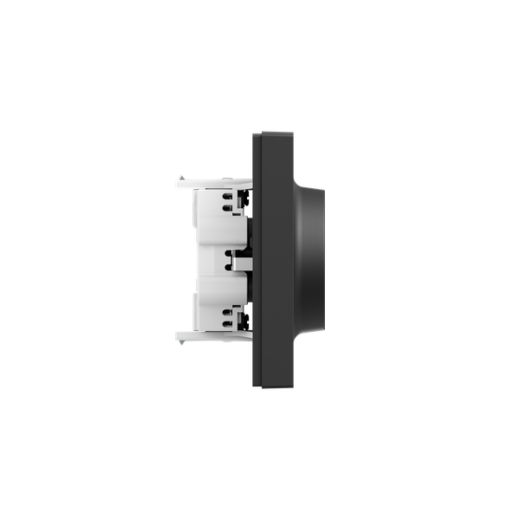 Механизм розетки двойной, 16А, с заземлением, без шторок, с рамкой, чёрный Эпика EKF