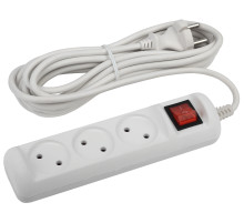 ЭРА Удлинитель электрический  U-3s-5m-2x1 без заземления c выключателем 3 розетки 5м ПВС 2x1мм2 10А