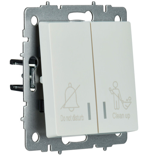 BRITE Выключ. 2-кл. с инд. отел. 10А ВС10-2-9-БрЖ жемч. IEK