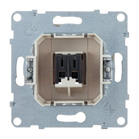 Legrand/Daccord SUNO Слоновая кость Аудиорозетка с пружинными зажимами одиночная..