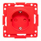 Стокгольм Механизм Розетки 1-местной с/з 16А винтовые клеммы красный с защ. штор. EKF
