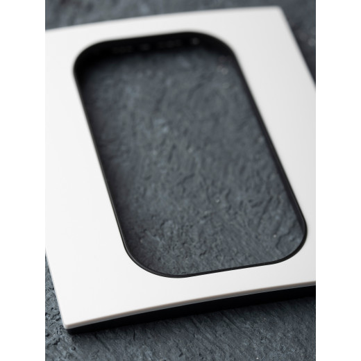 Стокгольм Рамка для розетки 2-местная белая с линией цвета черный EKF PROxima