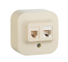 Legrand Quteo Бежевый Роз RJ11+RJ45 категория 5UTP.