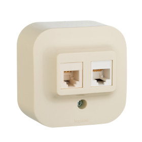 Legrand Quteo Бежевый Роз RJ11+RJ45 категория 5UTP.