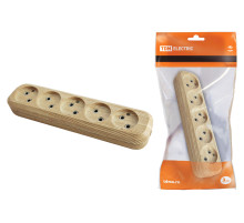 TDM Колодка розеточная 5 гнезд 2П б/з 10А 250В 