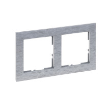 Legrand/Daccord SUNO Матовый алюминий Рамка декоративная универсальная 2-постовая.