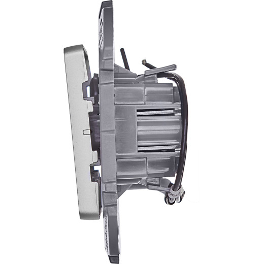 Переключатель одноклавишный с подсветкой/индикацией - Legrand/Daccord Inspiria - 10АХ 250В безвинтовые зажимы - алюминий