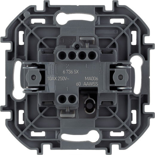 Переключатель одноклавишный - Legrand/Daccord Inspiria - 10АХ 250В безвинтовые зажимы - белый