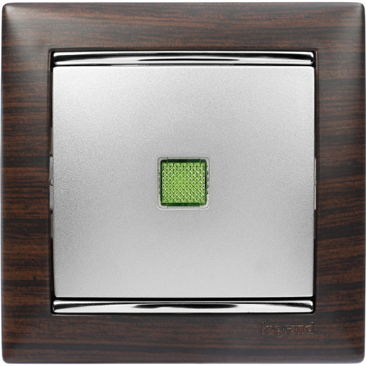 Рамка 1 пост - Legrand Valena - темное дерево/серебряный штрих