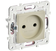 IEK SKANDY Бежевый Розетка б/з с защитными шторками 10А SK-R01B