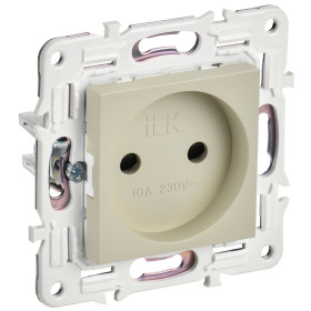 IEK SKANDY Бежевый Розетка б/з с защитными шторками 10А SK-R01B