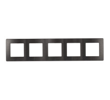 ЭРА Рамка для розеток и выключателей Серия 12 12-5105-12 на 5 постов, Сатин, графит