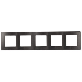 ЭРА Рамка для розеток и выключателей Серия 12 12-5105-12 на 5 постов, Сатин, графит