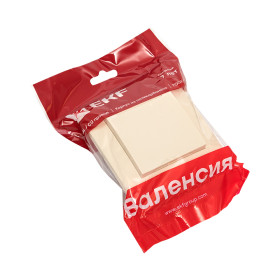 EKF PROxima Валенсия розетка 1-местная с/з 16А кремова с крышкой и защ. штор..