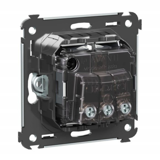 Розетка в стену, 2P+E, с з/ш, Avanti, закаленная сталь