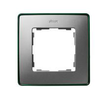 Simon 82 Detail Холодный Алюминий, зеленое основание Рамка 1-ая